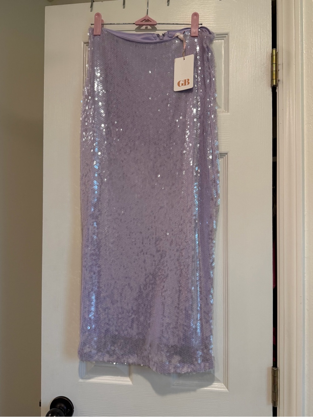 GB Lavender Sequin Maxi Skirt